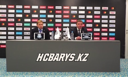 Видео послематчевой пресс-конференции игры КХЛ «Барыс» — «Северсталь» 4:3