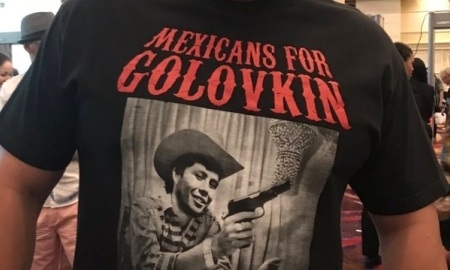 Мексиканские фанаты Головкина изобразили казахстанца в виде ковбоя с пистолетом