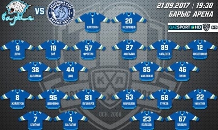 Состав «Барыса» на матч КХЛ c «Динамо» Минск