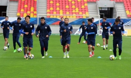 Фоторепортаж с предыгровой тренировки молодежной сборной Казахстана во Франции