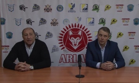 Видео послематчевой пресс-конференции игр чемпионата РК «Арлан» — «Алматы» 4:0, 2:1 Б