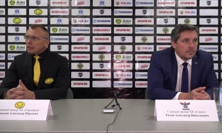 Видео послематчевой пресс-конференции игры ВХЛ «Сарыарка» — «Сокол» 4:3