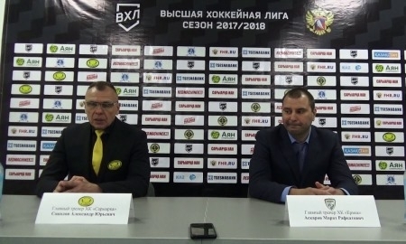Видео послематчевой пресс-конференции игры ВХЛ «Сарыарка» — «Ермак» 2:3