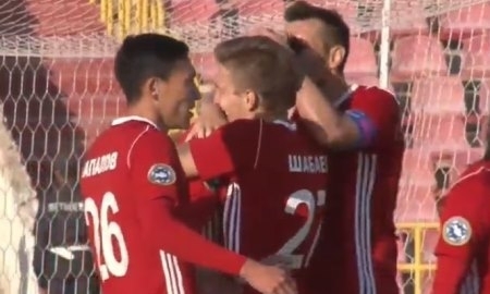 Видео гола Главины матча Премьер-Лиги «Ордабасы» — «Акжайык»