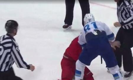 Видео драки матча КХЛ «Спартак» — «Барыс» между Сорокиным и Пушкаревым