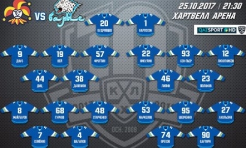 Состав «Барыса» на матч КХЛ c «Йокеритом»