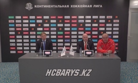Видео послематчевой пресс-конференции игры КХЛ «Барыс» — «Куньлунь РС» 4:3 ОТ