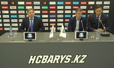 Видео послематчевой пресс-конференции игры КХЛ «Барыс» — «Адмирал» 4:3