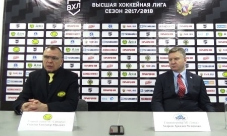Видео послематчевой пресс-конференции игры ВХЛ «Сарыарка» — «Торос» 6:4