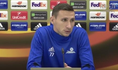 Видео предматчевой пресс-конференции Шомко игры Лиги Европы «Астана» — «Маккаби»