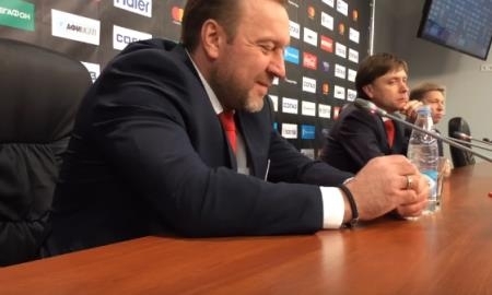 Видео послематчевой пресс-конференции игры КХЛ «Спартак» — «Барыс» 4:3 ОТ