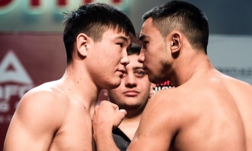 Касымбай избежал нокаута и «треугольником» победил Жолдыбая на турнире Fight Nights Global 80