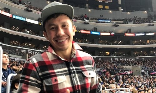 Головкин посетил матч НХЛ в Лос-Анджелесе
