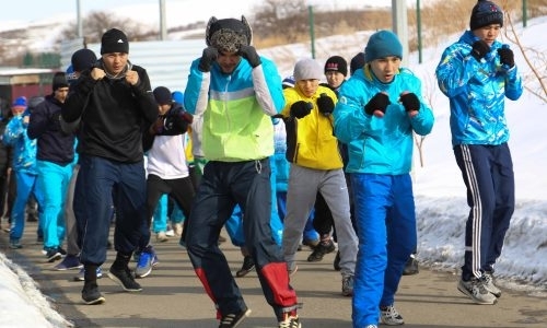 Фоторепортаж с совместного УТС сборных Казахстана и России в академии AIBA