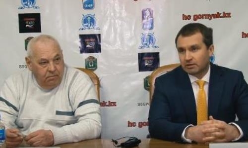 Видео послематчевой пресс-конференции игр чемпионата РК «Горняк» — «Темиртау» 2:3 ОТ, 4:5 ОТ