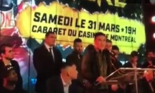 Видео выступления Джукембева на пресс-конференции вечера бокса 31 марта в Монреале