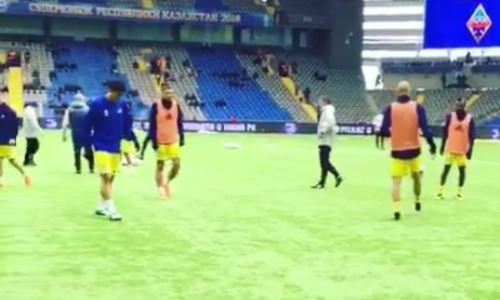 Видео разминки «Астаны» перед матчем за Суперкубок Казахстана с «Кайратом»