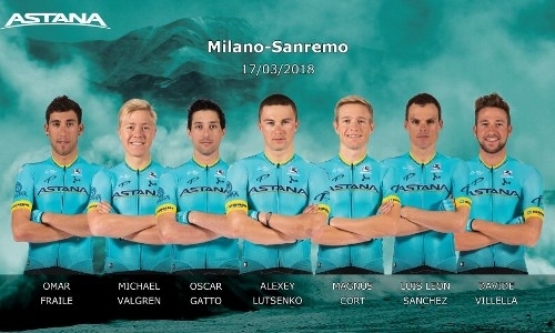 Объявлен состав «Астаны» на «Милан — Сан Ремо»