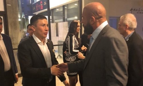 «Triple G и Triple H». Головкин стал гостем премьеры фильма о легенде рестлинга