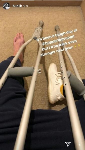 Казахстанский теннисист сломал ногу