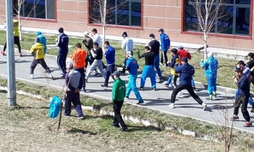 Фото с тренировки сборной Казахстана на базе AIBA в Алматы