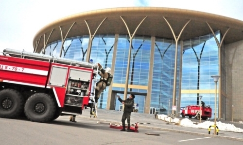 На арене «Барыса» провели пожарные учения