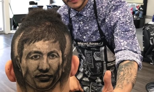 Американец сделал стрижку в виде портрета Головкина