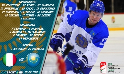 Состав сборной Казахстана на матч чемпионата мира с Италией