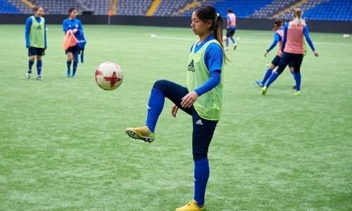 Фоторепортаж с предыгровой тренировки женской сборной Казахстана