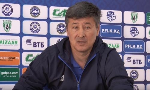 Видео послематчевой пресс-конференции Айманова игры Премьер-Лиги «Атырау» — «Жетысу» 1:0