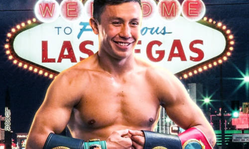 Головкин показал все свои пояса на фоне флага Казахстана перед боем с Мартиросяном