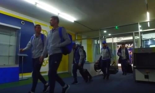 Видео приезда «Астаны» на стадион для участия в матче Премьер-Лиги с «Кызыл-Жаром СК»
