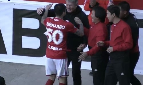 Видео второго гола Рейналдо матча Премьер-Лиги «Актобе» — «Акжайык»