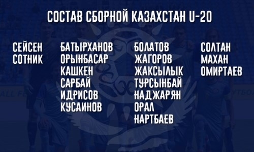 Стал известен состав молодежной сборной Казахстана до 20 лет на УТС в Астане