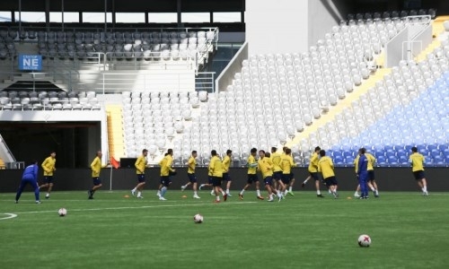 Фоторепортаж с предыгровой тренировки сборной Казахстана