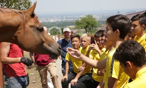 Воспитанники «Кайрата» познакомились с лошадьми