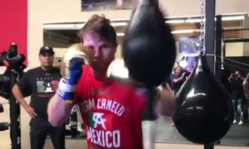 Видео с тренировки «Канело» перед боем с Головкиным