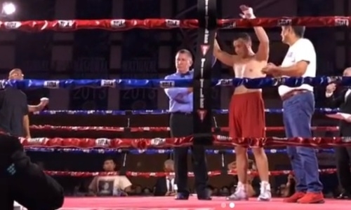 Видео нокаута казахстанского боксера в дебютном бое в профи