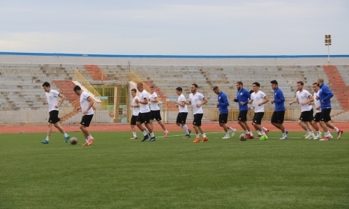 Видео предыгровой тренировки «Окжетпеса» в Темиртау