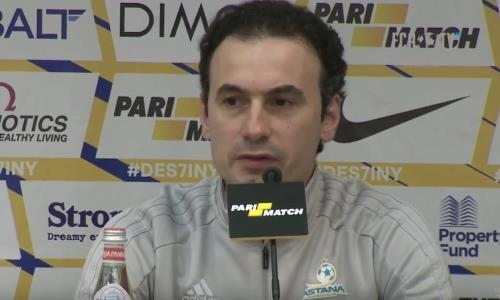 Видео предматчевой пресс-конференции Бабаяна игры Лиги Европы АПОЭЛ — «Астана»