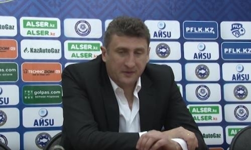 Видео послематчевой пресс-конференции Цхададзе игры Премьер-Лиги «Ордабасы» — «Акжайык» 1:0