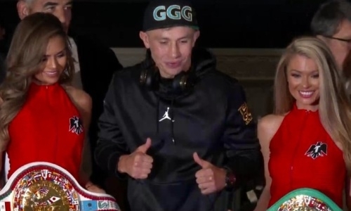 Видео выхода Головкина под свою любимую песню к фанатам в Лас-Вегасе