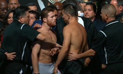 Головкин и «Канело» едва не подрались на взвешивании