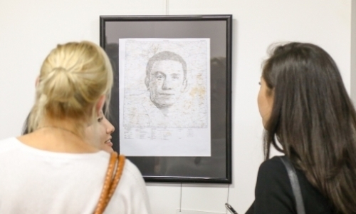 Оригинальный портрет Головкина представили на выставке в Астане