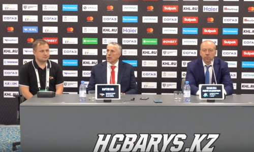 Видео послематчевой пресс-конференции игры КХЛ «Барыс» — «Авангард» 3:4 Б