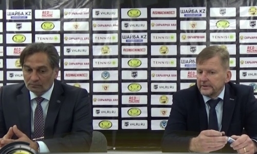 Видео послематчевой пресс-конференции игры ВХЛ «Сарыарка» — «Нефтяник» 2:3 ОТ