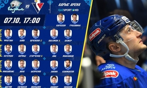 «Барыс» назвал состав на матч КХЛ со «Слованом»