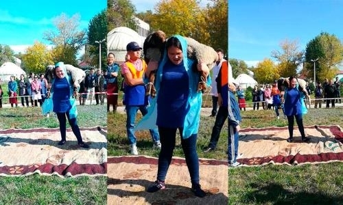 18-летняя девушка из Семея 111 раз подняла барана на соревнованиях