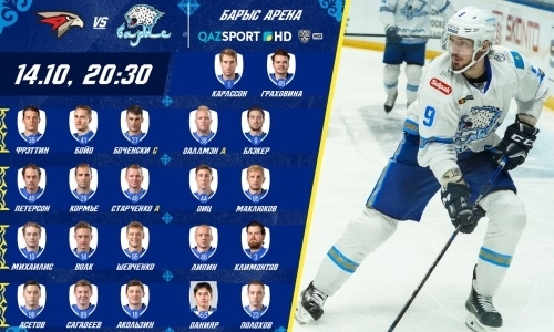 Состав «Барыса» на матч КХЛ c «Авангардом»