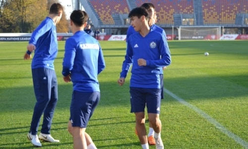 Фоторепортаж с предыгровой тренировки сборной Казахстана в Латвии